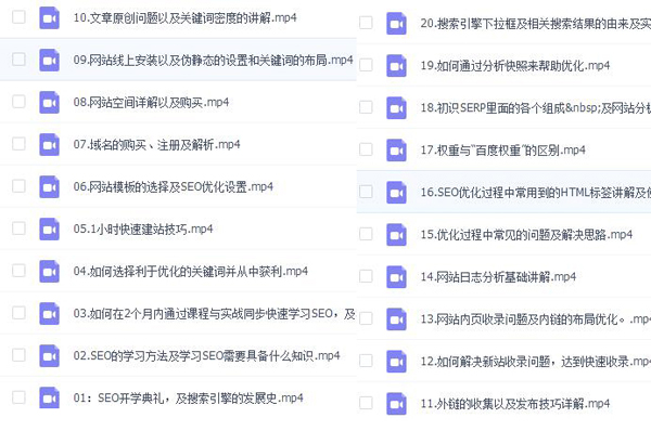 某知名学院内部SEO培训VIP课程，原价3899元！