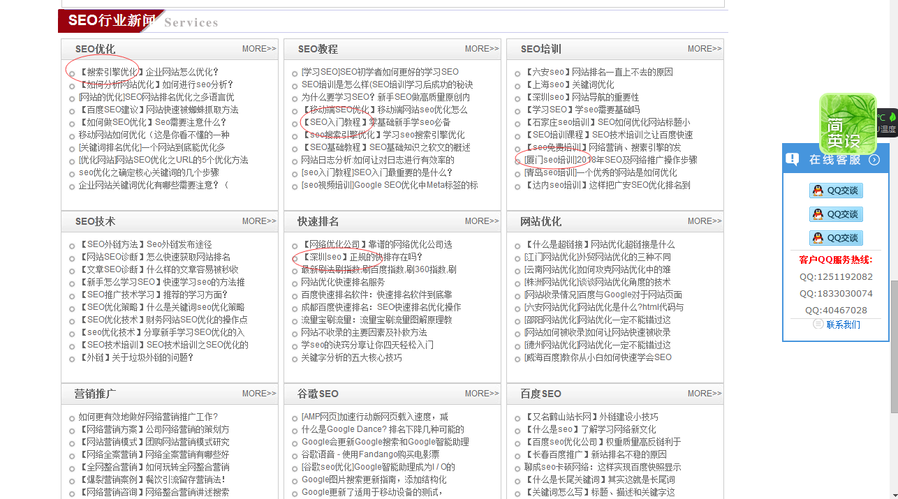 seo关键词排名靠前的网站展现