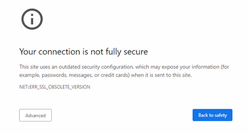 85万个网站受影响浏览器将阻止支持TLS 1.01.1的HTTPS网站