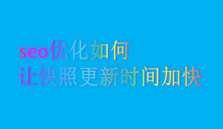 seo优化怎样让快照更新时候加快